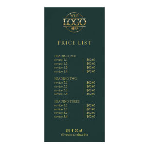 Modern Elegant Professional Logo Menu Price List