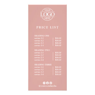 Modern Elegant Professional Logo Menu Price List