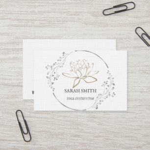 Modern Elegant Professional  Lotus Flower  Business Card