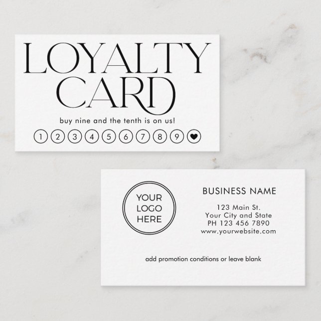 Modern Elegant Professional Loyalty Card (Front/Back)