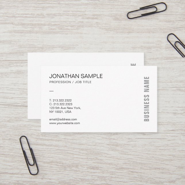 Modern Elegant Professional Minimalist Template Business Card (Front/Back In Situ)