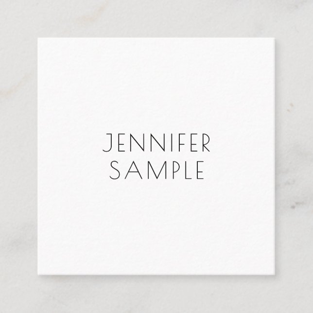 Modern Elegant Professional Minimalist Template Square Business Card (Front)