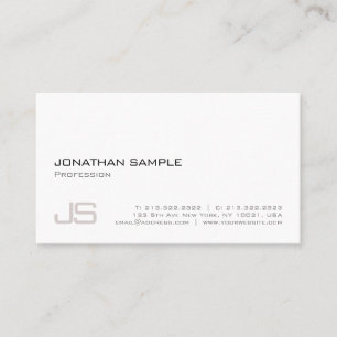 Modern Elegant Professional Monogram Clean Plain Business Card