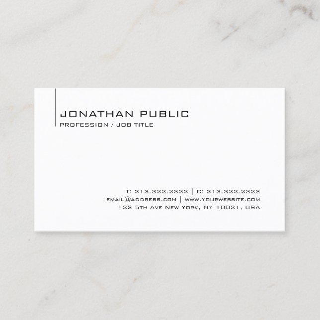 Modern Elegant Professional Personalised Template Business Card (Front)