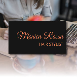 Modern Elegant Professional Simple Coral Black Business Card