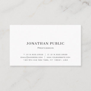 Modern Elegant Professional Simple Design Matte Business Card