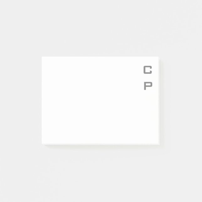 Modern Elegant Professional Simple Monogrammed Post-it Notes (Front)