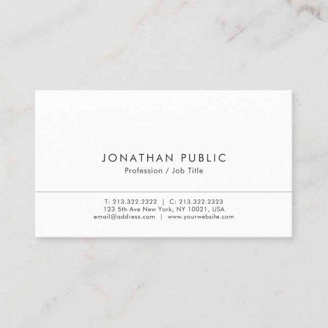 Modern Elegant Professional Simple Template Business Card (Front)