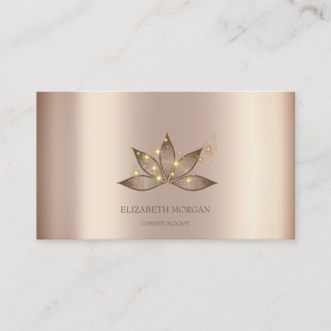 Modern Elegant Professional Sparkle Lotus  Business Card (Front)