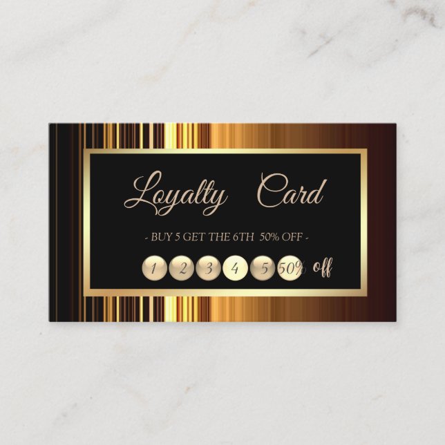 Modern Elegant  Professional Stripes Loyalty Card (Front)