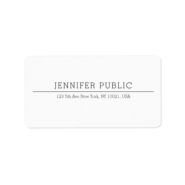 Modern Elegant Professional Template Minimalist Label (Front)