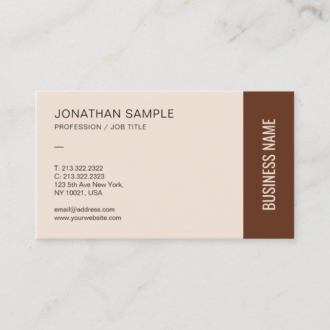 Modern Elegant Professional Terracotta Custom Business Card (Front)