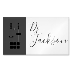Modern Elegant Professional Two-Tone DJ Magnetic Business Card