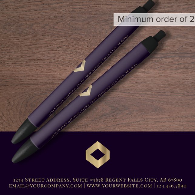 Modern Elegant Purple Black Ink Pen (Creator Uploaded)
