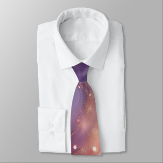 Modern Elegant Purple Gold Marble Personalised Nam Tie