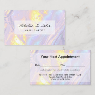 Modern Elegant Purple Holographic Appointment Card