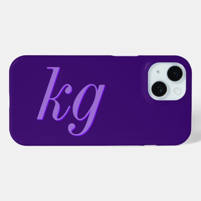 Modern Elegant Purple Monogram Initials Case-Mate iPhone Case (Back (Horizontal))