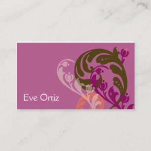 Modern Elegant Purple Paisley Business Card