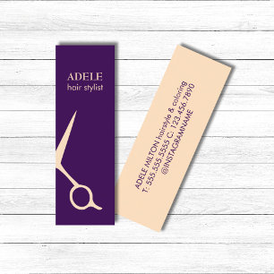 Modern Elegant Purple Pastel Scissors Hair Mini Business Card