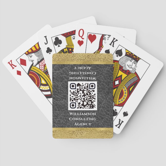 Modern Elegant QR Code Professional Business Playing Cards (Back)