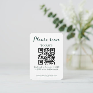 Modern Elegant QR Code & RSVP Wedding Enclosure Card