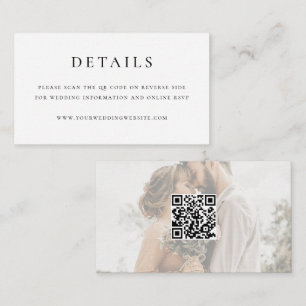 Modern Elegant QR Code Wedding Mini Enclosure Card