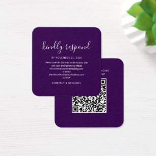 Modern Elegant QR Code Wedding RSVP Card