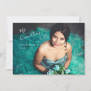 Modern Elegant Quinceanera 15th Birthday Photo Invitation