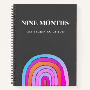 Modern Elegant Rainbow Beauty Pregnancy Gift Notebook