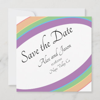 Modern Elegant Rainbow Wedding Save the  Date