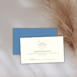Modern Elegant Raindrop Diaper Raffle Baby Shower Enclosure Card
