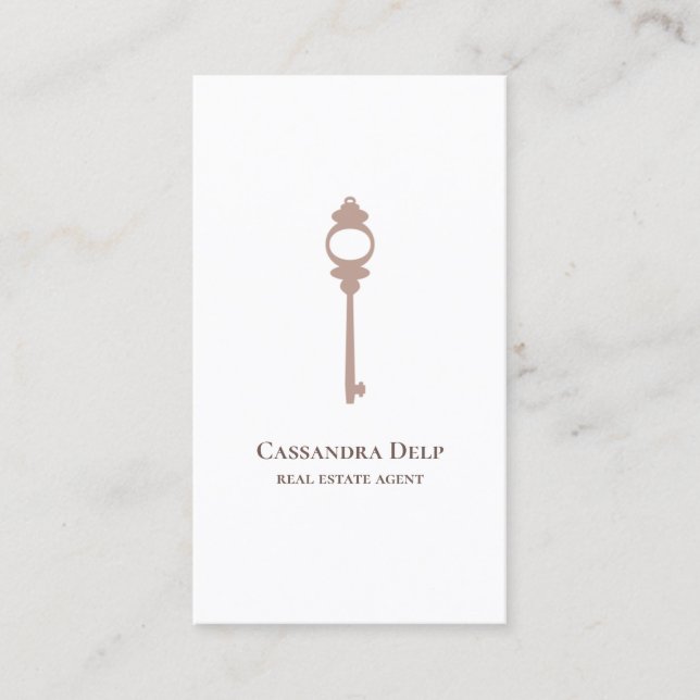 Modern Elegant Real Estate Agent Business Card (Front)