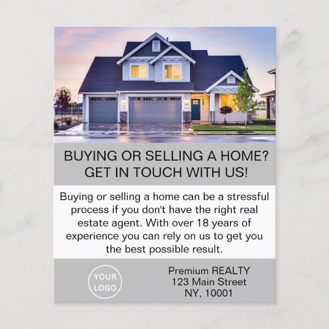 Modern Elegant Realtor Agent Custom Flyer (Front)