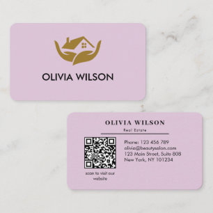 Modern Elegant realtor simple white bg Business Ca Card