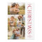Modern Elegant Red Five Photo Collage Christmas