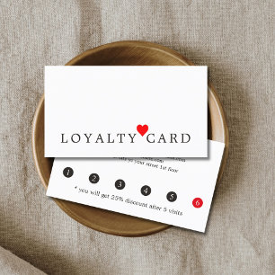 Modern Elegant Red Heart Beauty Loyalty Card
