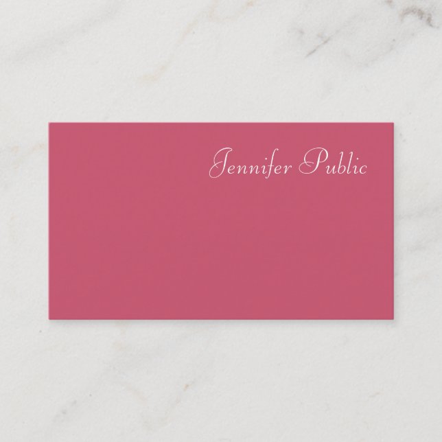 Modern Elegant Red Professional Minimalist Design Business Card (Front)