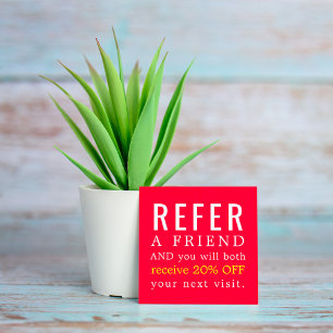 Modern Elegant Red Yellow Beauty Salon  Referral Card