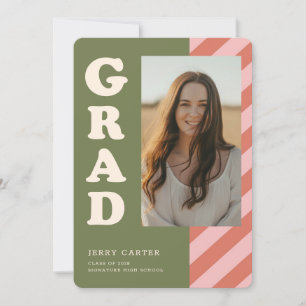 Modern Elegant Retro Graduate Photo Graduation Invitation