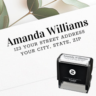 Modern elegant return address self-inking stamp