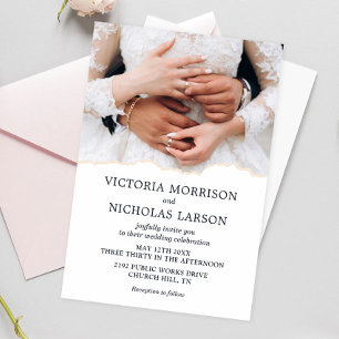 Modern Elegant Rings Bride and Groom Wedding Invitation
