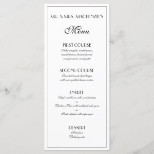 Modern Elegant Roaring 20s Wedding Photo Menu