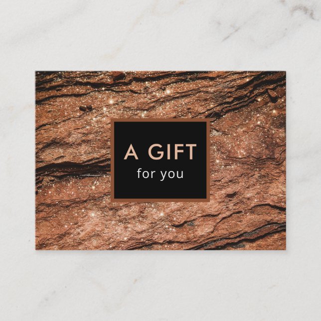 Modern Elegant Rock Glitter Gift Certificate (Front)