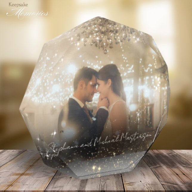 Modern Elegant Romantic Stars Keepsake Photo block (Creator Uploaded)