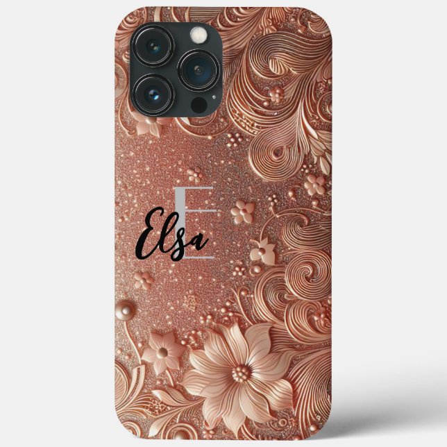 Modern elegant rose gold and florals3 Case-Mate iPhone case (Back)