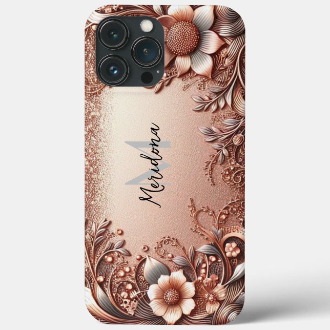 Modern elegant rose gold and florals5 Case-Mate iPhone case (Back)