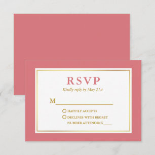 Modern Elegant Rose Gold RSVP Card
