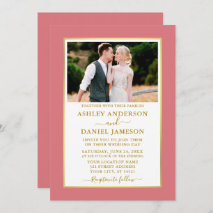 Modern Elegant Rose Gold Wedding Invitation