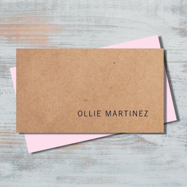 Modern Elegant Rose Printed Kraft Paper Consultant Business Card (Creator Uploaded)