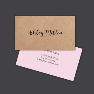 Modern Elegant Rose PRINTED Kraft Paper Consultant Business Card